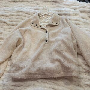 Cable & Gauge Cream Sherpa Snap Pullover
